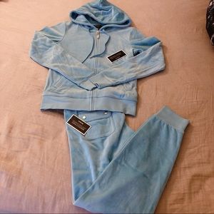 NWT Juicy Couture Light Blue Track Set size S